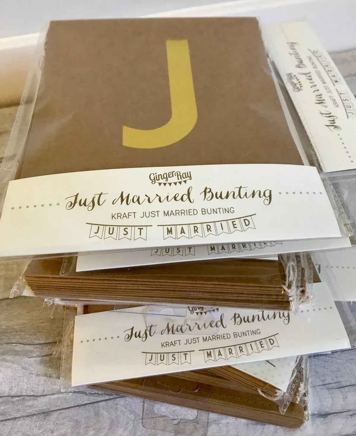 "Just Married" Gold Foiled Bunting