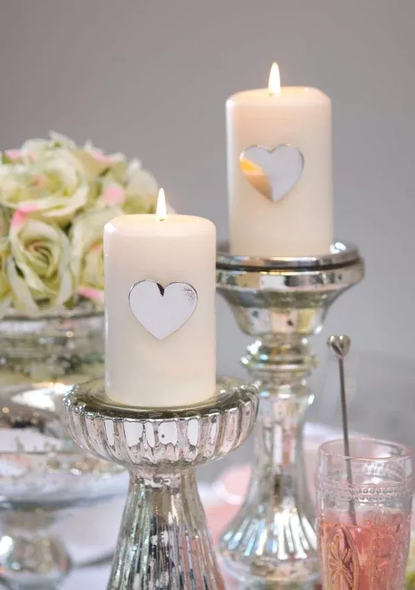 'Love Heart' Pillar Candle Pins